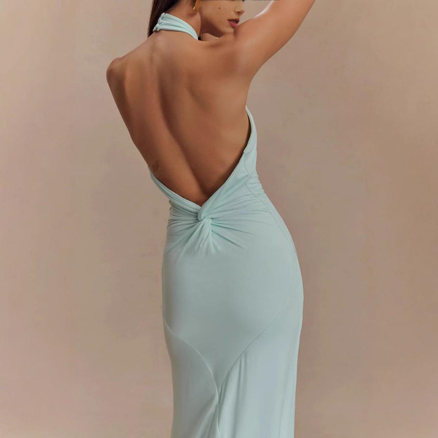 Elegancka sukienka maxi na ramiączkach